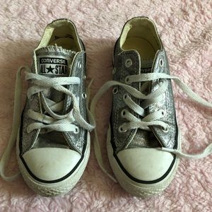 * SOLD * Girls Silver Comverse Shoes